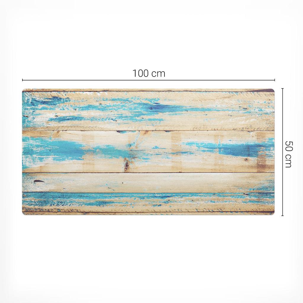 Protective Desk Mat with Vintage Wooden Boards Graphic 100X50 Cm