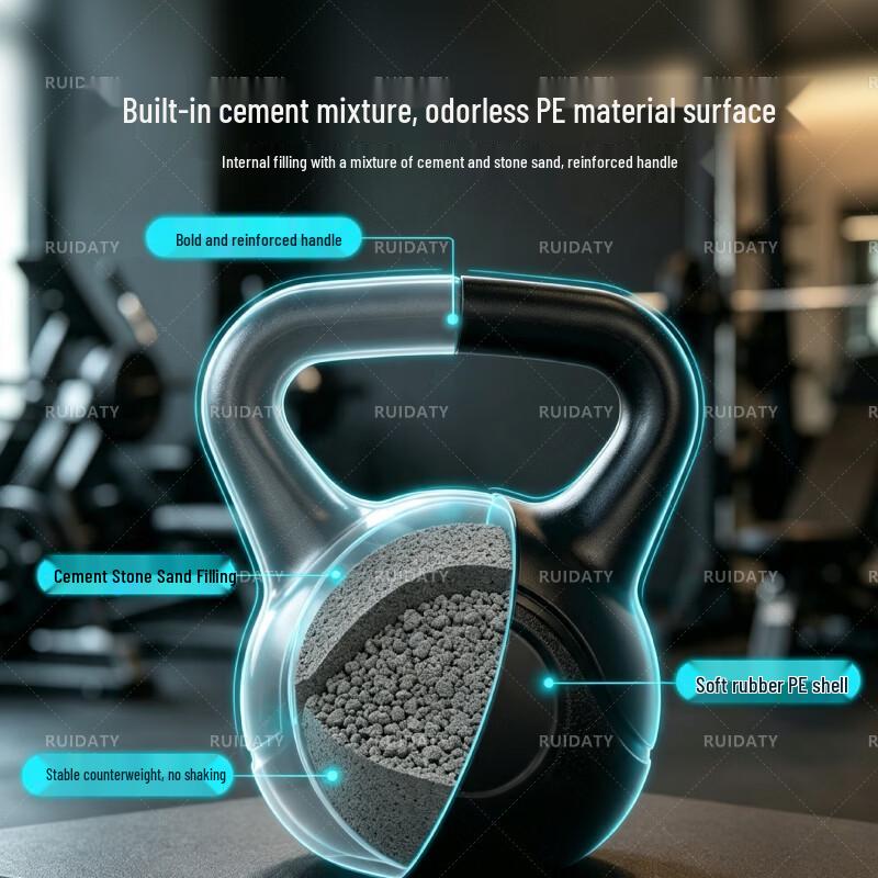 RUIDATY Rubber-Coated Kettlebell