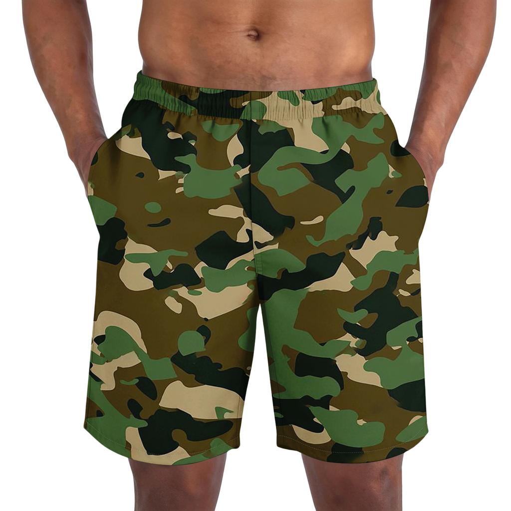 Men's casual trend camouflage printed shorts - Men's lightweight and breathable sports shorts