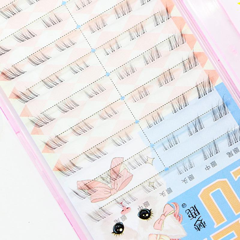 Glue-Free False Eyelashes Cat Eye Makeup Soft Natural Lower Eyelashes Segmented Thin Stems Suitable For Novice Diy Eyelashe