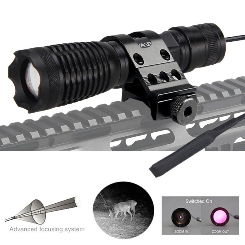 850nm Infrared Radiation IR Flashlight IR-710 7W Night Vision Zoomable 1-Mode Adjustable Focus Hunting Lamp Weapon Light Lantern