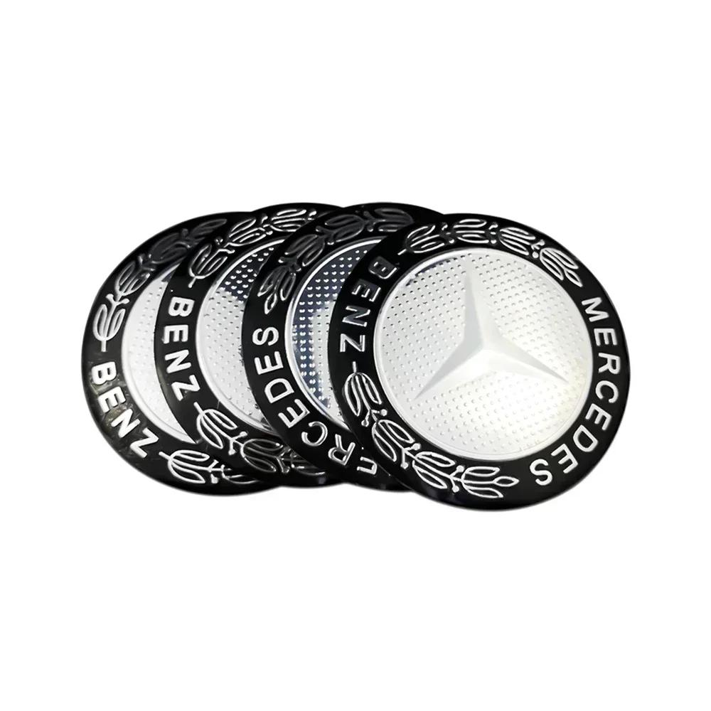 Car Sticker 75mm Car Wheel Hub Emblem Sticker for Mercedes Benz W203 W204 W205 W209 W210 W211 W212 W176 W166 W163 W221 Auto Rim