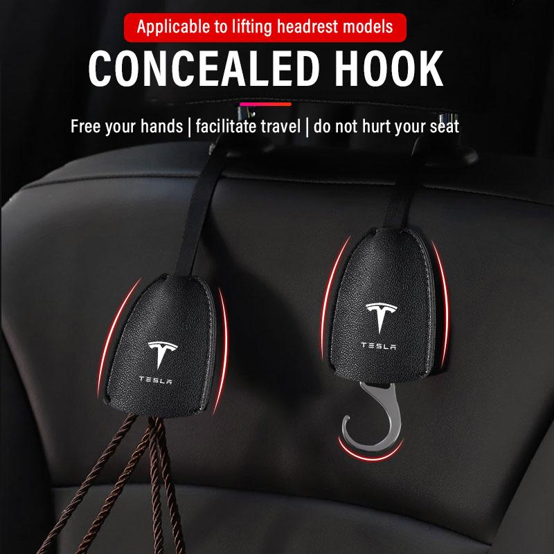 Car Interior Organizers Hooks Car Back Seat Hook Headrest Hanger For Tesla Model 3 Y X S Cc3 Cybertruck Y Juguete Roadster Coil 4