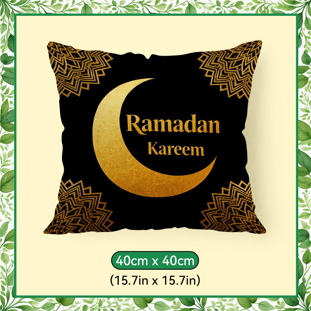 Ramadan Golden Crescent Moon Cushions Pillowcase Polyester Cushion Cover Throw Pillow Pillowcover Home Car Sofa Decor