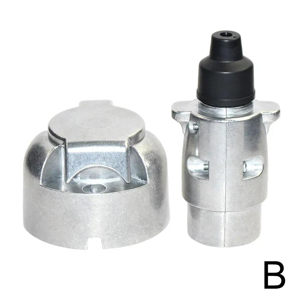 7 Pin Aluminium Alloy Trailer Plug 12V Towing Electric Connector EU Standard Durable Replacement for Truck Trailer Stable