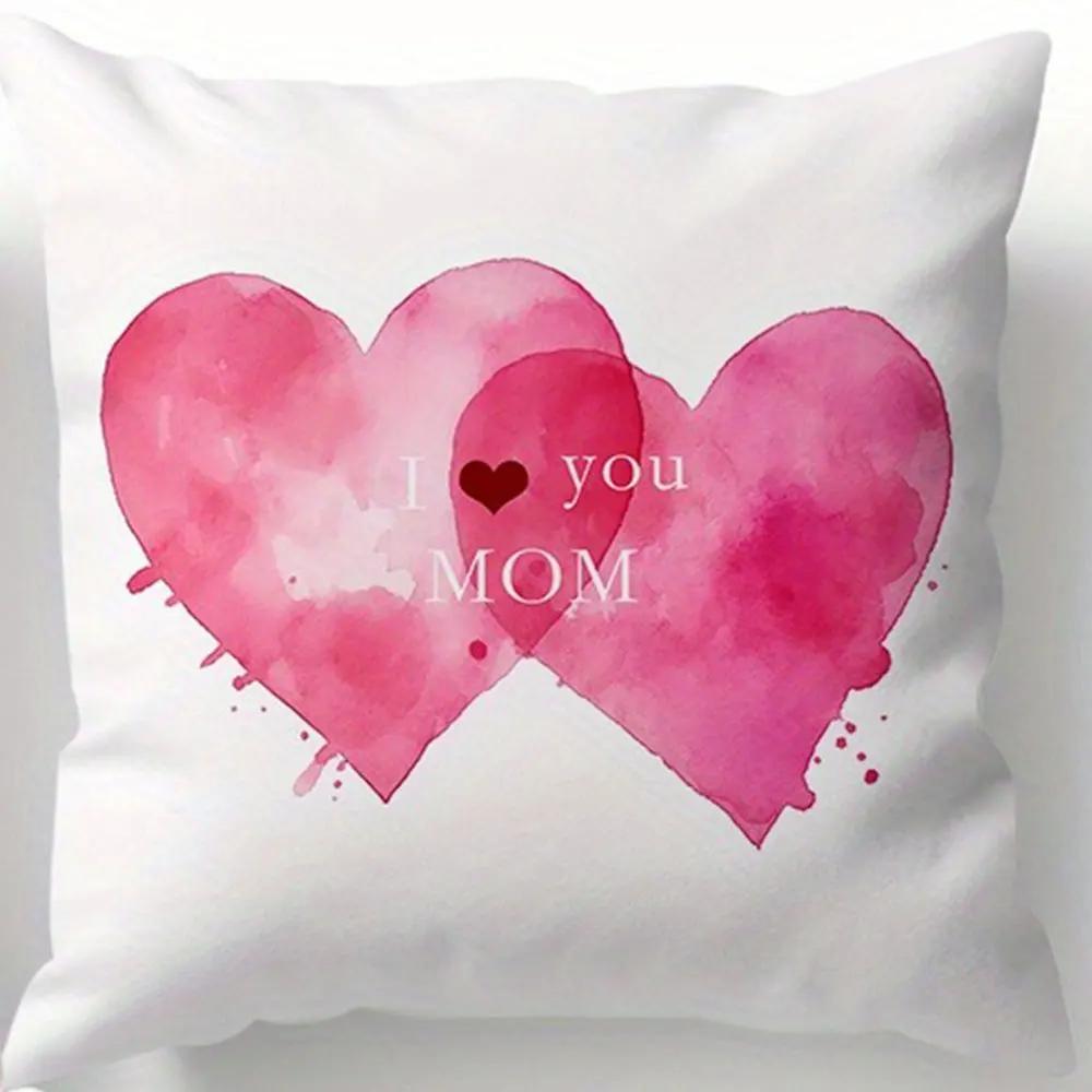 

Теплая эксклюзивная наволочка с узором ко Дню матери, домашний декор, наволочка для подушки, полиэстеровый чехол для подушки на молнии для дивана в гостиной 66x66cm