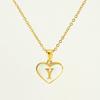 Personalized Heart Letter Necklace: Stainless Steel & Natural Shell Clavicle Chain
