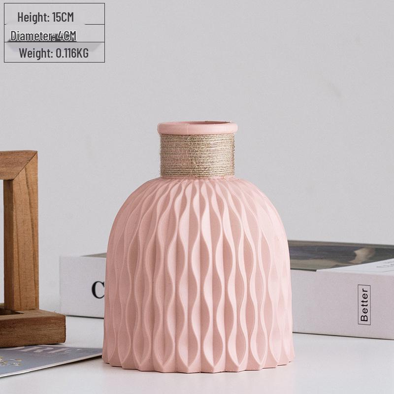 Nordycki Biały Plastikowy Mały Wazon - Minimalistyczny Wystrój do Kompozycji Kwiatowych do Salonu