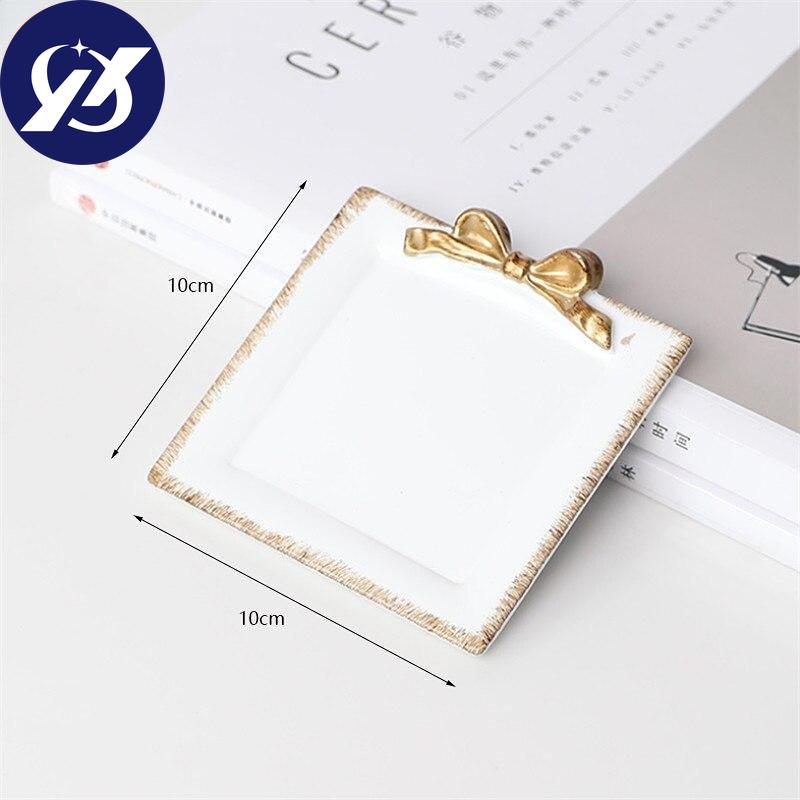 Resin Mini Cake Tray Bowknot Cake Holder Dessert Dish Plate Wedding Party Birthday Dessert Table Decoration