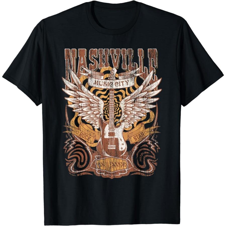AspeAr Nashville Tennessee Guitar Country Music City Guitarist Gift T-Shirt S разноцветный