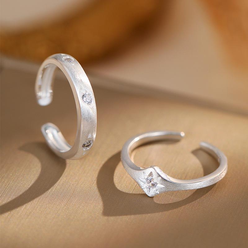 Frosted Star Ring: Women's Adjustable Niche Design for a Cool, Versatile Style