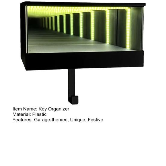 Yousheng Infinity Garage Key Holder LED Light-Up Car Key Rack with Tunnel 3D Illusion Key Organizer Effect Creative Gift for Car Lovers And Auto