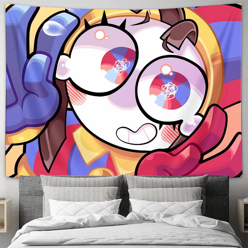 Vibrant Cartoon Wall Hanging Fabric  Creative Home Decor Tapestry