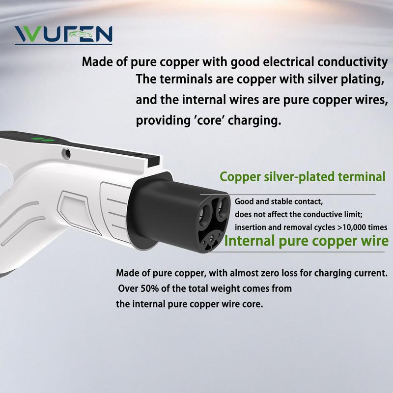 WUFEN 3.5KW 16A Portable Electric Vehicle EV Charger with 1M-5M Cable Tesla EVSE EU Plug NACS Charging for Electric Cars