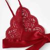 Bielizna damska Jednolity kolor Regulowany Split Lace Bowknot Sexy Top + Majtki