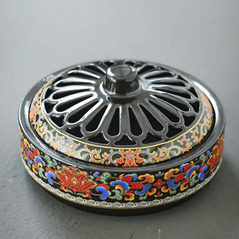 Ceramiczny dyfuzor zapachowy retro kadzielnica, dekoracja domu kreatywny kolor emalii duży kadzielnica odstraszająca komary