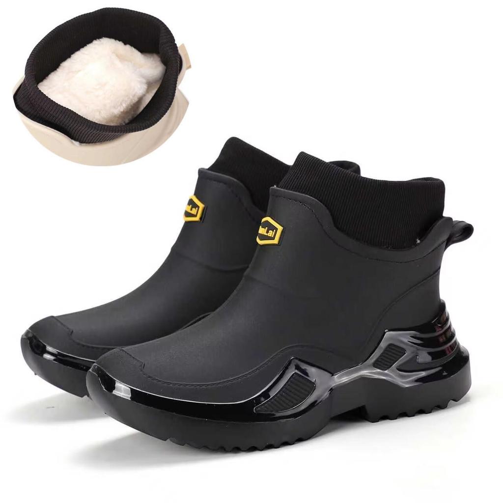Trendy Men's Waterproof Rubber Rain Boots - Non-slip, Thickened, Sports Style  
