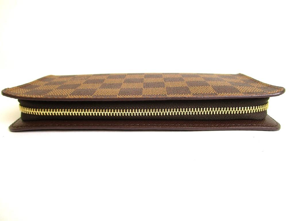 Authentic LOUIS VUITTON Damier Leather Round Zip Wallet Porto Monnaie Zip #9803  Open Box