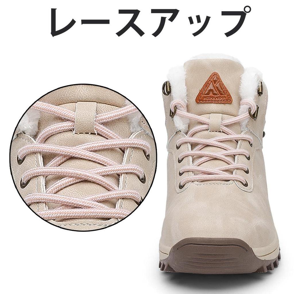 Mishansha and Winter Snow Boa Thick for and Size Beige Men's Women's Boots, Waterproof, Warm, Lining, Non-Slip, Sole, Lightweight, Hiking, Trekking,