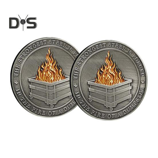 1/2/3/5/10Pcs Challenge Coin Carved Pattern Retro Silver Coin Unique Office Desk Accessory Commemorative Gift