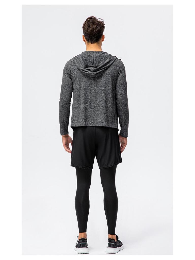 Men's Quick-Dry Long Sleeve Sports Hoodie for Running & Training - Autumn/Winter