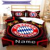 3pcs Custom Name Bayern Munich Bedding Set Duvet Cover Closure Includes 1 Duvet Cover & 2 Pillowcases for All Seasons Bedroom Decor