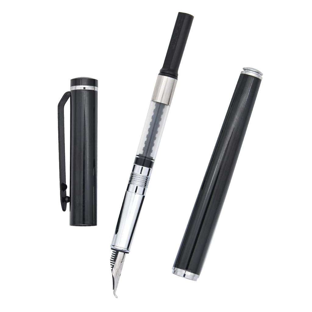 Jinhao Advanced Calligraphy Fountain Pen 101 Black with Gullor Silver