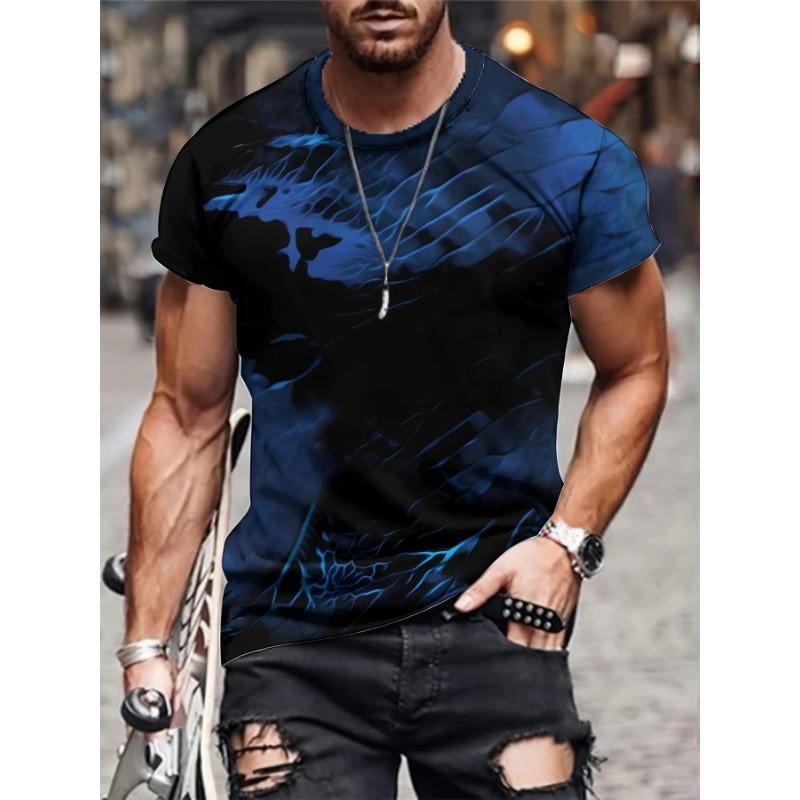 Men's T-shirt 3d Gold Skull Print Men's Tops Casual Short-sleeved Simple T-shirt Summer Round Neck T-shirt