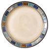 Nordic Blue Grid Underglaze Ceramic Dinner Plate