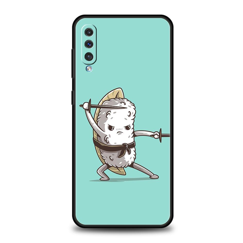 Милый мультяшный чехол для телефона с суши для Samsung A56 A36 A26 A24 A12 A14 A16 A50 A70 A20E A22 A30 A40 A34 A54 A42 A52 5G A04s A06