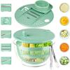 Large Salad spinner3Combination1Fruit and Vegetable Washing Bowl with filter5Blade Slicer, Lettuce Spinner, Egg Yolk Strainer, Salad Bowl for