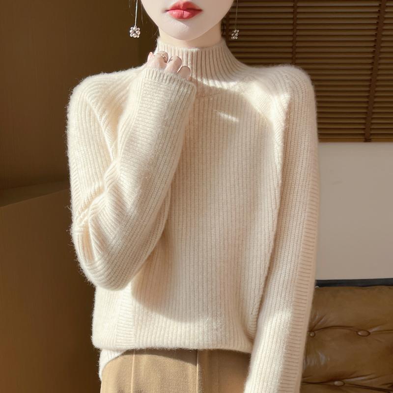 Women Sweater 100% Wool MODERN NEW SAGA Turtleneck Knit Pullover Thick Winter Jumpers Female Knit Tops