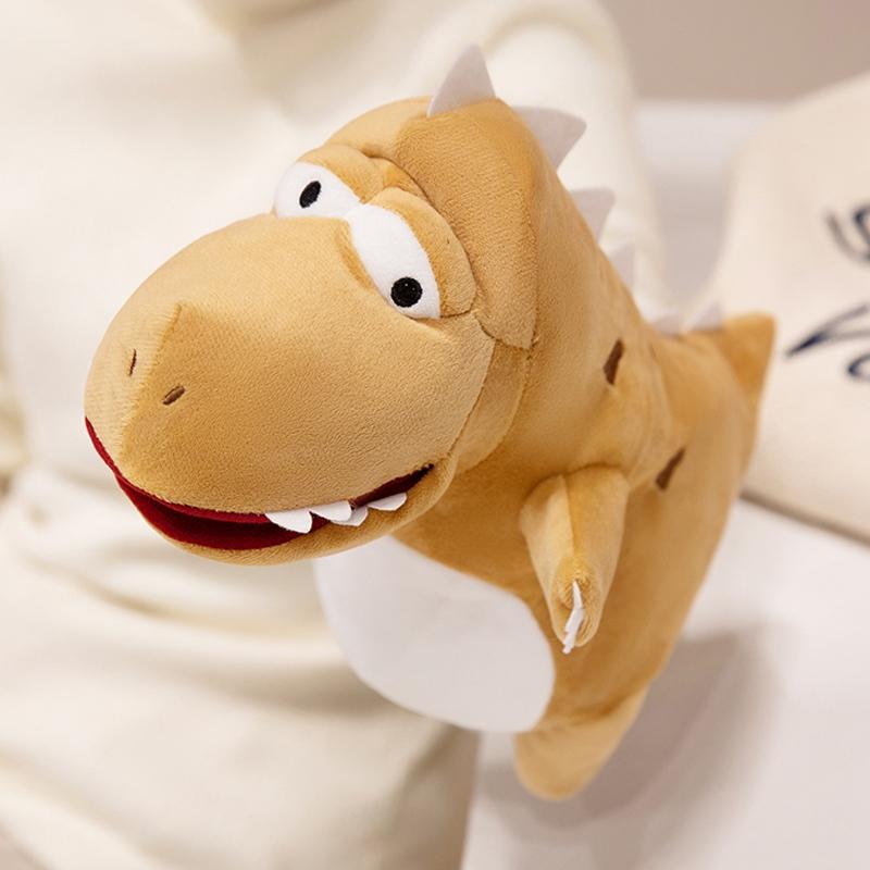28cm Fetter Cartoon-Dinosaurier Handpuppe Stofftier T-Rex Dino Gruseltier Plüschtier Interaktiv Geschichten Erzählen Kleines Requisit Geschenk