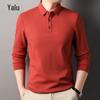 Yalu Men's Pure Cotton Long Sleeve Polo Shirt
