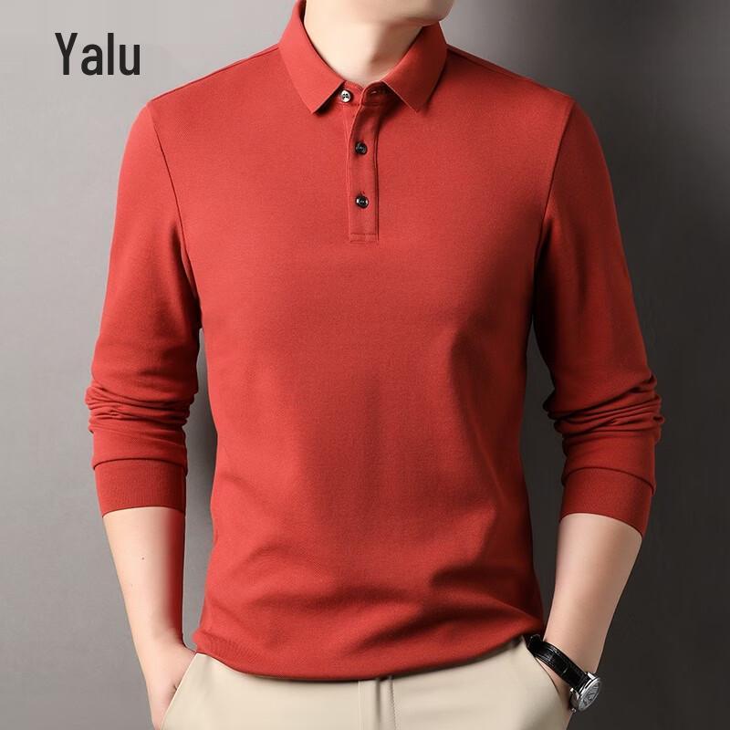 Yalu Men's Pure Cotton Long Sleeve Polo Shirt