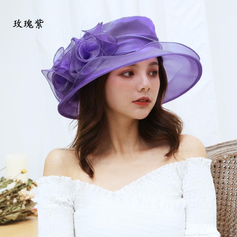 

Шляпа Женская Летняя С Большими Полями Сетчатая Шляпа Винтажная Цветок из Пряжи Eugen Солнцезащитная Шляпа Уличная Солнцезащитная Шляпа Пляжная Солнцезащитная Шляпа one size fits all (56-58cm) фиолетовый