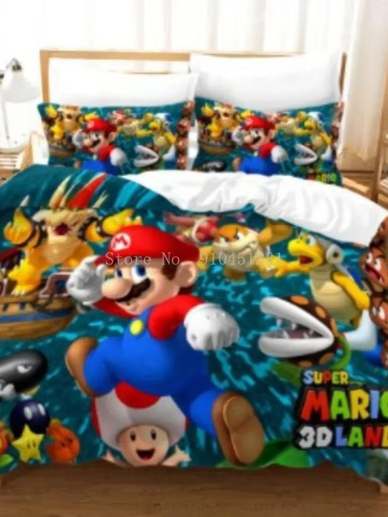 Super Mario Duvet Cover Set Comfortable and Warm Bedding Set for Decorating Your Bedroom and Enhancing Home Life for Teens Gifts