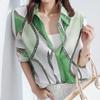 European-American Women's Printed Long-Sleeve Casual Shirt