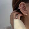 Elegant Asymmetrical Heart Earrings - 925 Silver Needle Korean Style Ear Cuff, Trendy Internet Celebrity Peach Heart Design