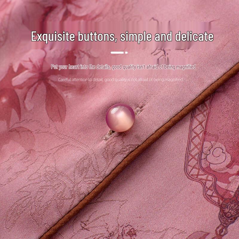 Tang Lady Spring/Summer Round Neck Cardigan Blouse