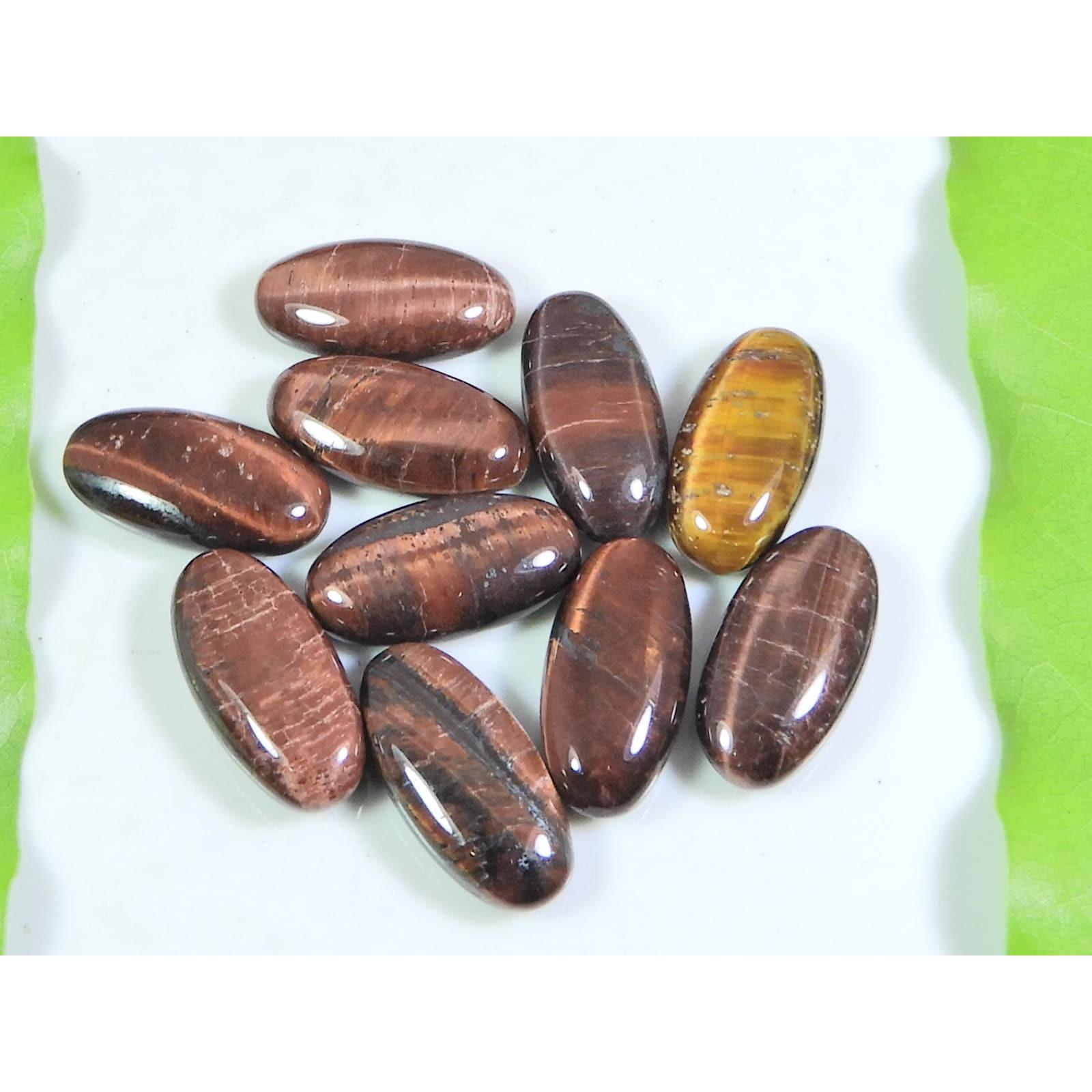 

8X16ММ Натуральный Тигровый глаз Овальный Кабошон Свободный Драгоценный камень Лот 10 Шт 53 Карата. А-525