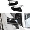 For Toyota Camry 2018- Car Rearview Side Mirror Cover Wing Cap Exterior Door Rear View Case Trim Carbon Fiber Look Black