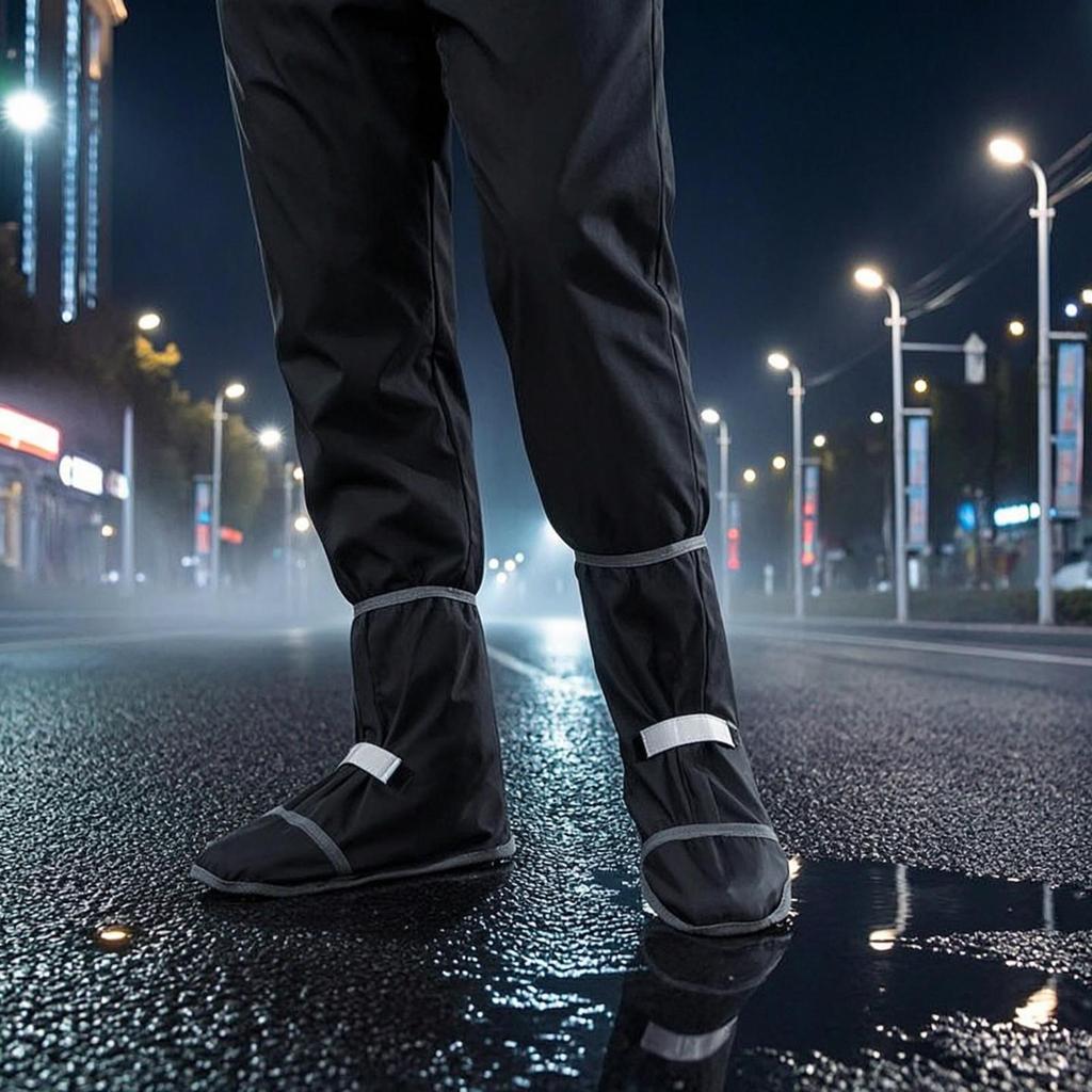 HighTop Shoe Covers with WearResistant Sole Lightweight Rain Reflective Strip