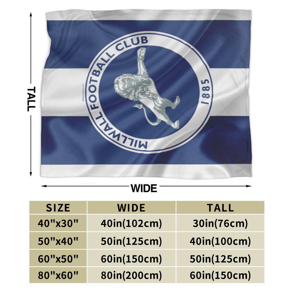 MILLWALL FBC Regalo Caldo Personalizzato Una Coperta Ultra Morbida in Microfibra