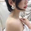 New Design Fan-shaped Pearl Woven Earrings, High-end Niche Net Celebrity, Elegant and Versatile Temperament Earrings for Women