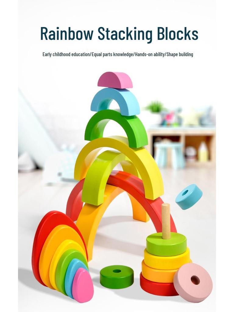 Rainbow Educational Toys Set: Enhance Color Recognition & Hand-Eye Coordination. CPC/CE Certified.