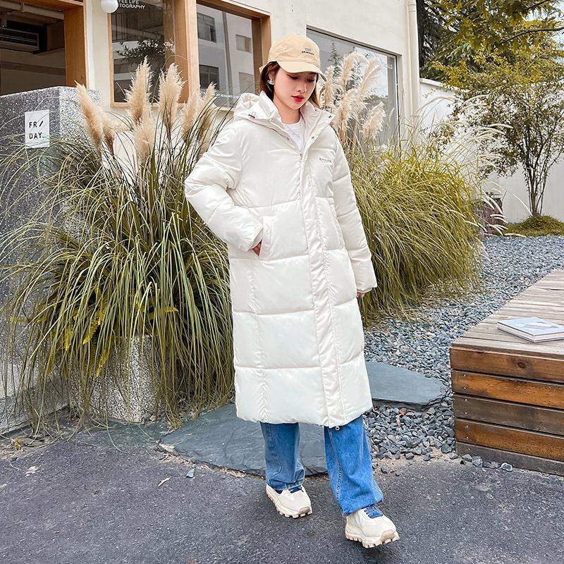 Hooded down cotton-padded clothes for women's autumn and winter new large size loose medium and long versatile cotton-padded jackets