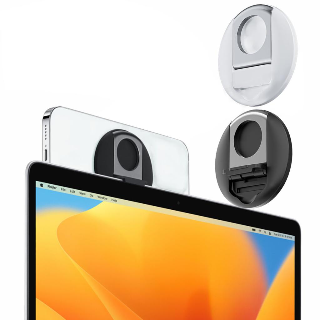 Magnetic Phone Grip Adjustable Stand Stable Desktop Laptop Phone Ring Holder for IPhone 14 Black