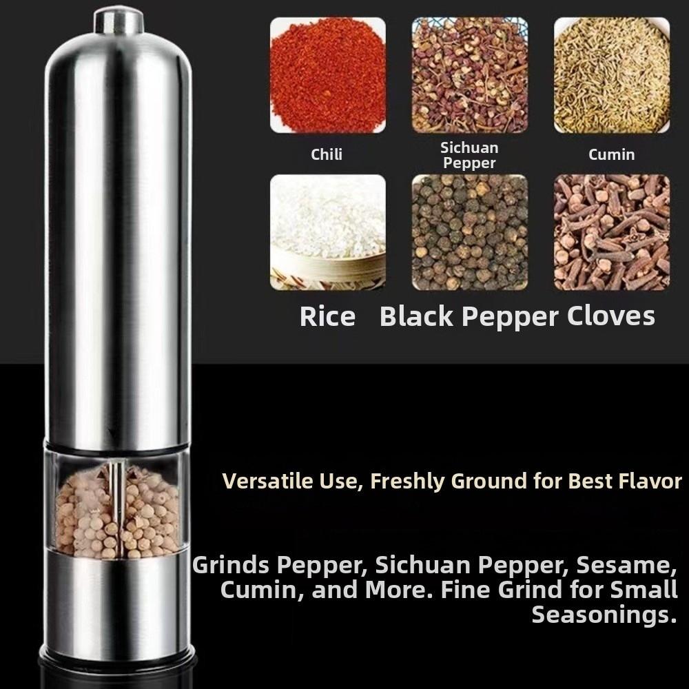 Viewable Electric Salt Pepper Grinder One Handed Operation Pepper Grinder  Kitchen