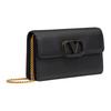 Valentino Vlogo Signature Pebbled Calfskin Chain Shoulder Bag Clutch Tote Wallet Women Bags Black ZW2P0-S93RQR-0NO
